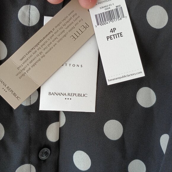 BANANA REPUBLIC Petite Blouson-Sleeve Shirt Dress - Picture 3 of 10